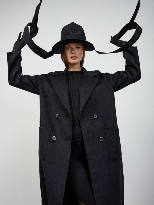 ZOOT.lab Schwarzer Damen-Übergangsmantel aus Wollgemisch ZOOT.lab Kalita