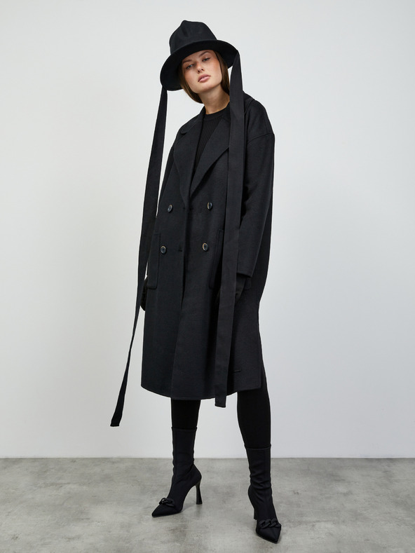 ZOOT.lab Schwarzer Damen-Übergangsmantel aus Wollgemisch ZOOT.lab Kalita