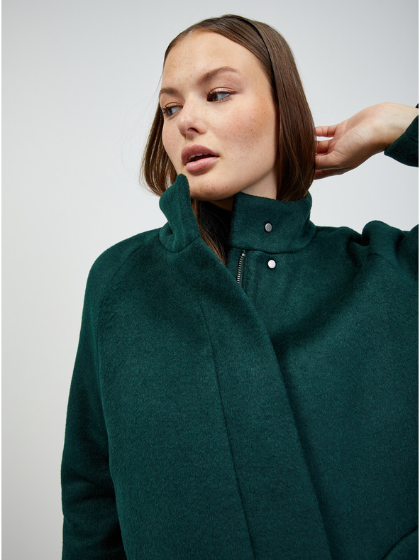 ZOOT.lab Dunkelgrüner Damenmantel mit Wollmischung ZOOT.lab Tiffy