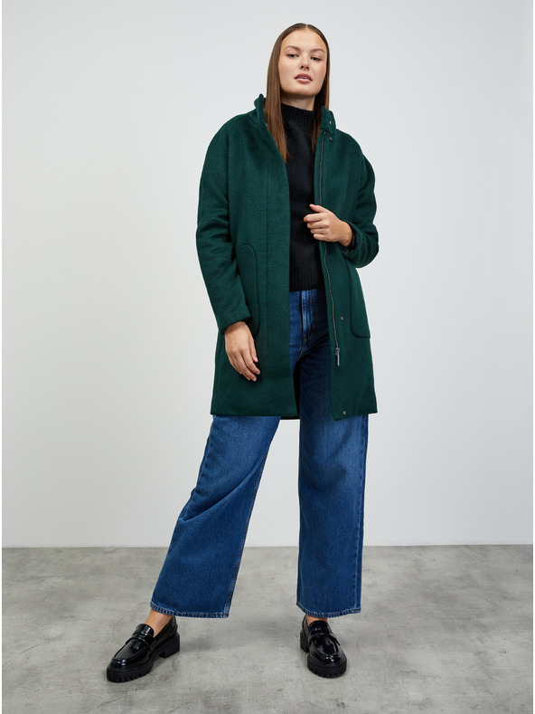 ZOOT.lab Dunkelgrüner Damenmantel mit Wollmischung ZOOT.lab Tiffy