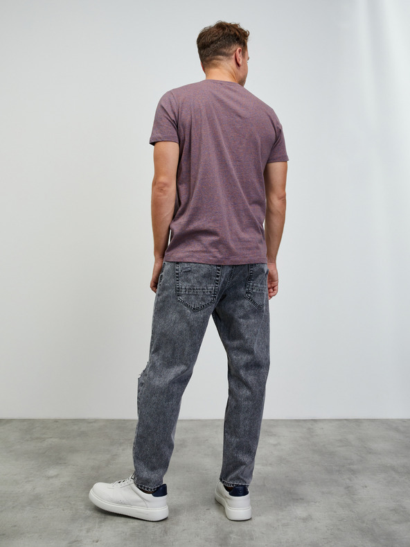 ZOOT.lab Lila gestreiftes Herren-Basic-Shirt ZOOT.lab Rex