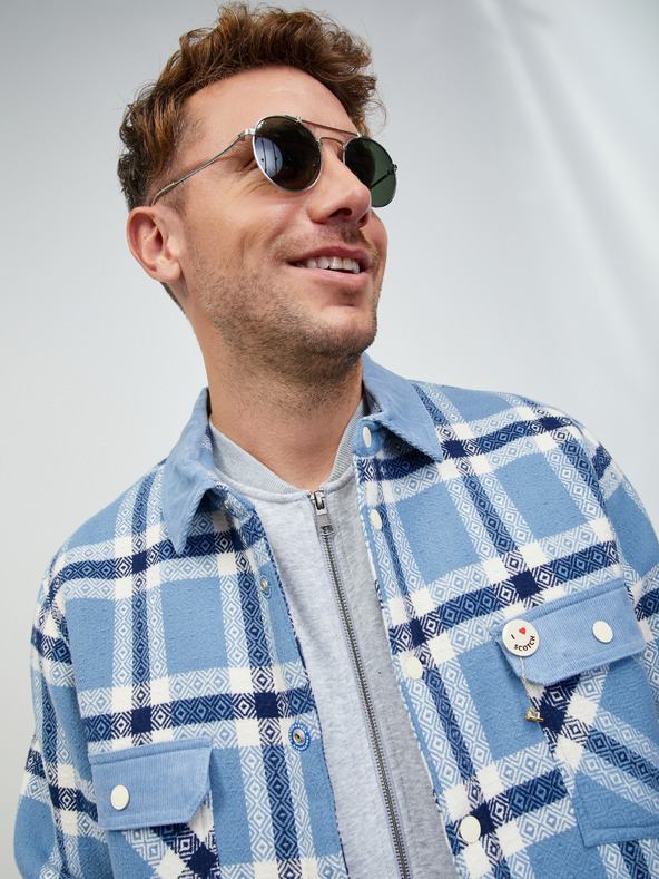 ZOOT.lab Hellgraues Herren-Sweatshirt mit Reißverschluss, gestromt ZOOT.lab Keanu