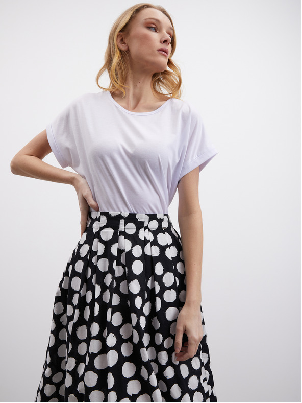 ZOOT.lab Weiß-schwarzer gepunkteter Damenrock ZOOT.lab Jenesa