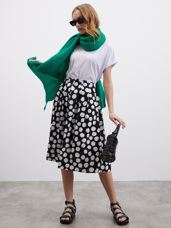 ZOOT.lab Weiß-schwarzer gepunkteter Damenrock ZOOT.lab Jenesa