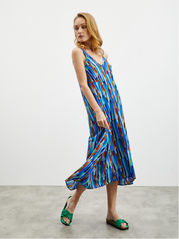 ZOOT.lab Blaues gemustertes Midikleid für Damen ZOOT.lab Mari