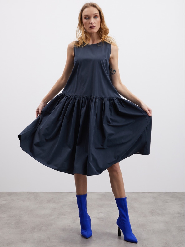 ZOOT.lab Dunkelgraues gerafftes Damenkleid ZOOT.lab Urbana