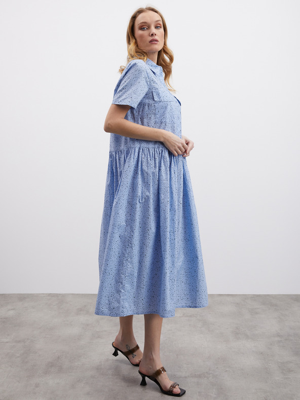 ZOOT.lab Hellblaues gemustertes Midikleid für Damen ZOOT.lab Reed