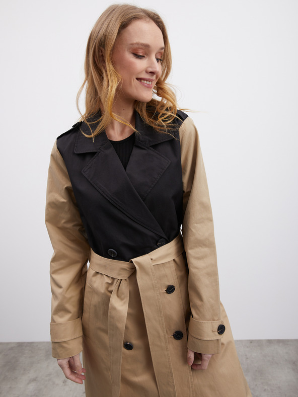ZOOT.lab Schwarz-beiger Damen-Trenchcoat ZOOT.lab Gutta