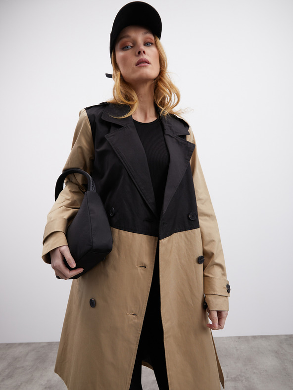 ZOOT.lab Schwarz-beiger Damen-Trenchcoat ZOOT.lab Gutta