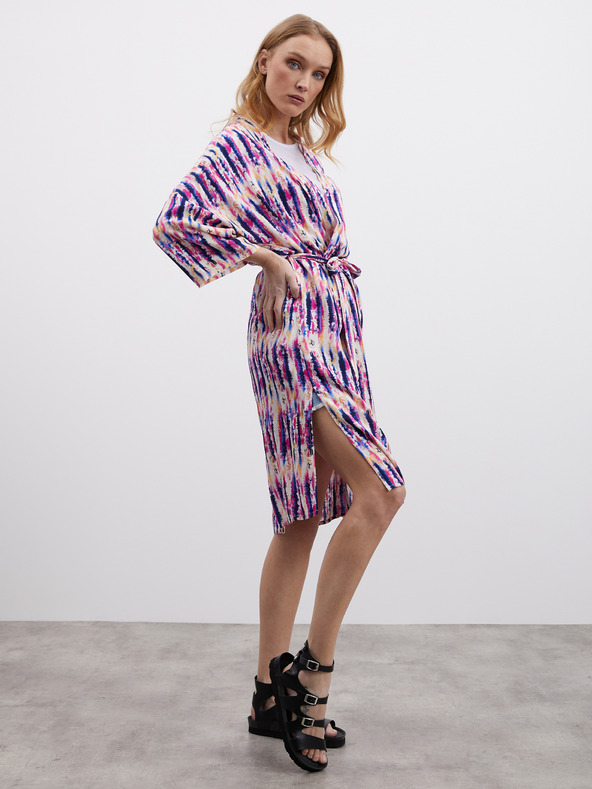 ZOOT.lab Rosa und lila gemustertes Wickelkleid für Damen ZOOT.lab Fifi
