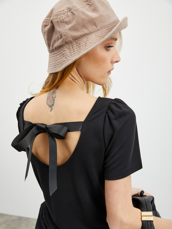 ZOOT.lab Schwarzes Damen-T-Shirt mit Rückenkrawatte ZOOT.lab Romy