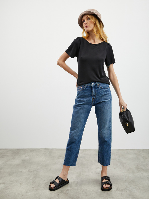 ZOOT.lab Schwarzes Damen-T-Shirt mit Rückenkrawatte ZOOT.lab Romy