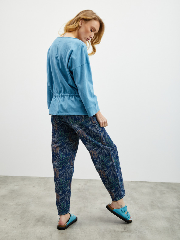 ZOOT.lab Hellblaues Damen-Sweatshirt in Übergröße mit Taillenzug ZOOT.lab Sash