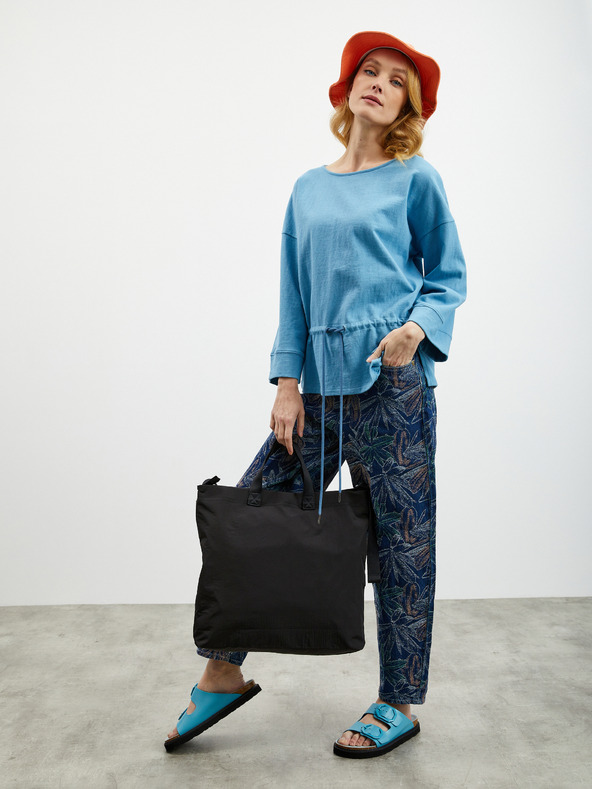 ZOOT.lab Hellblaues Damen-Sweatshirt in Übergröße mit Taillenzug ZOOT.lab Sash