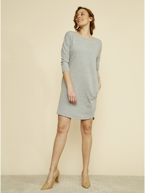 ZOOT.lab ZOOT.lab Serena graues Basic-Kleid