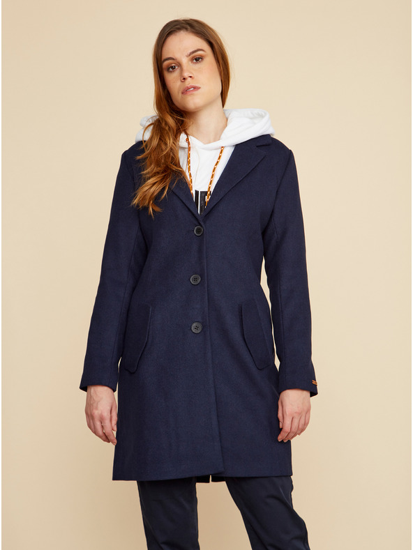 ZOOT.lab Dunkelblauer Damenmantel aus Wollmischung ZOOT.lab Klara