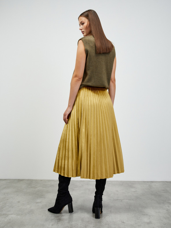 ZOOT.lab Plissierter Midirock in Gold und Samtoptik ZOOT.lab Nova