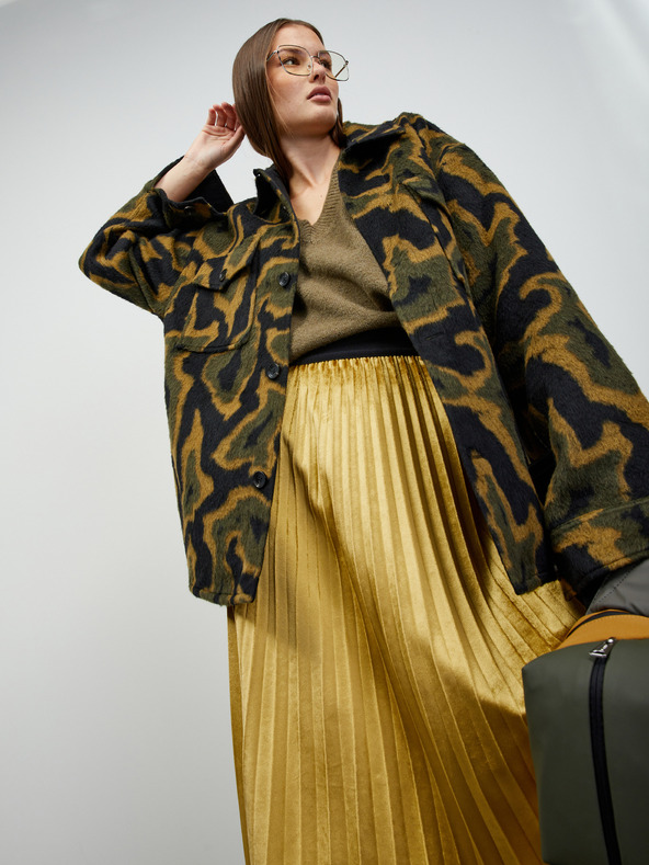 ZOOT.lab Plissierter Midirock in Gold und Samtoptik ZOOT.lab Nova