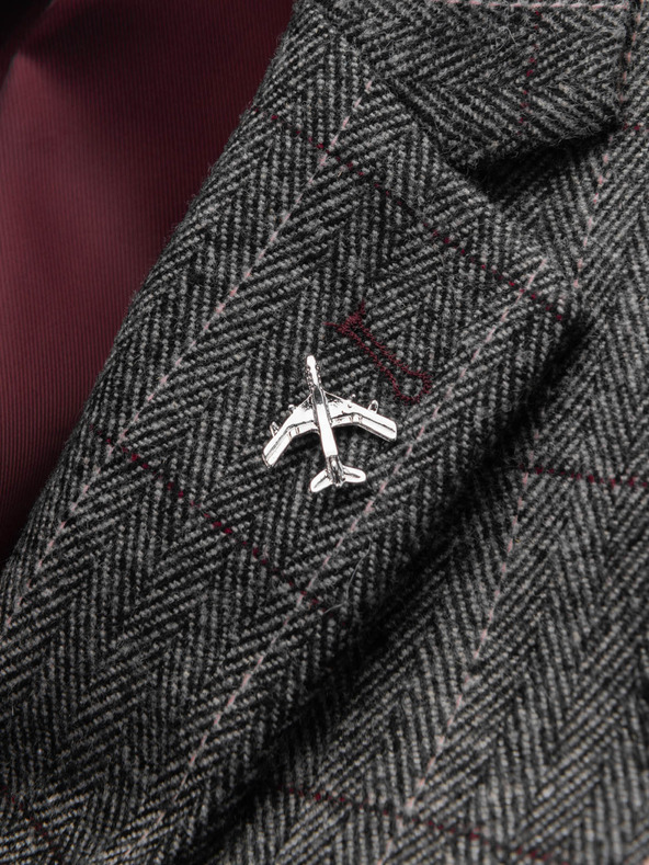 Ombre Clothing Dekorative Metall-Kleiderbrosche Flugzeug silber Ombre Clothing