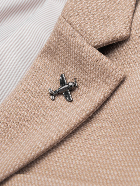 Ombre Clothing Dekorative Kleiderbrosche aus Metall Flugzeug mit Propeller grau Ombre Clothing