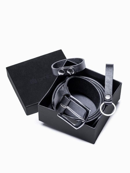 Ombre Clothing Herren Leder Accessoires Set Ombre Kleidung