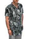Ombre Clothing Viskose gemustertes Herren-T-Shirt mit kurzen Ärmeln OM-SHPS-0113 Ombre Clothing schwarz