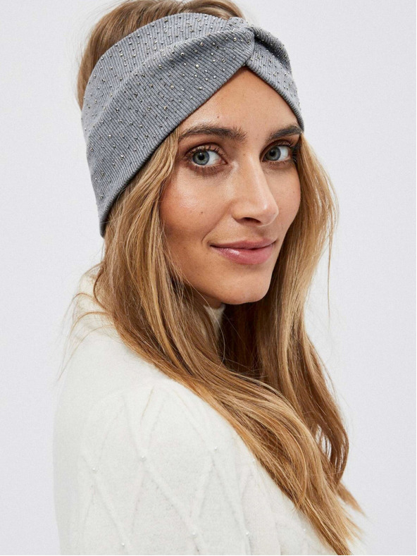 Moodo Graues glänzendes Damen-Stirnband Moodo