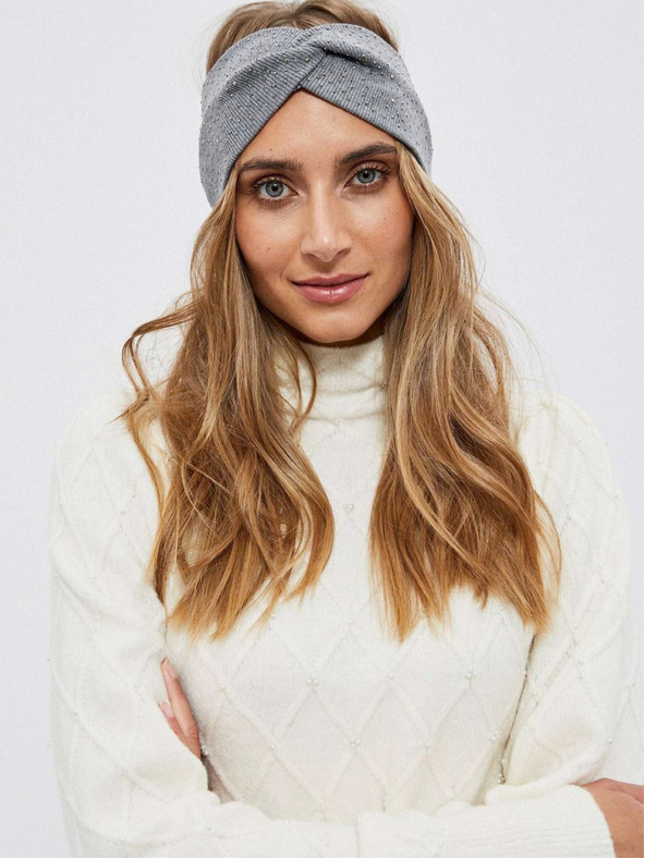 Moodo Graues glänzendes Damen-Stirnband Moodo