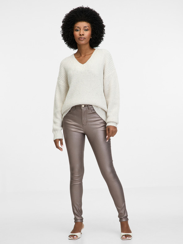 Orsay Beigefarbene Röhrenjeans für Damen ORSAY