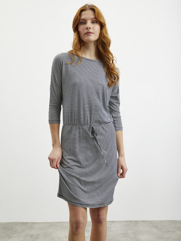 ZOOT.lab Weiß-blau gestreiftes Damenkleid mit Krawatte ZOOT.lab Demi