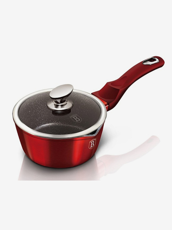 Berlingerhaus Pfannkuchenpfanne mit Deckel mit marmorierter Oberfläche 16 cm Burgundy Metallic Line BERLINGERHAUS