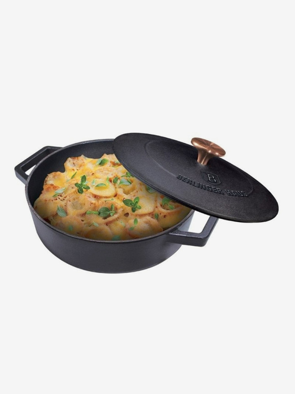 Berlingerhaus Gusseisen-Backform mit Deckel 26 cm BERLINGERHAUS Black Rose Collection