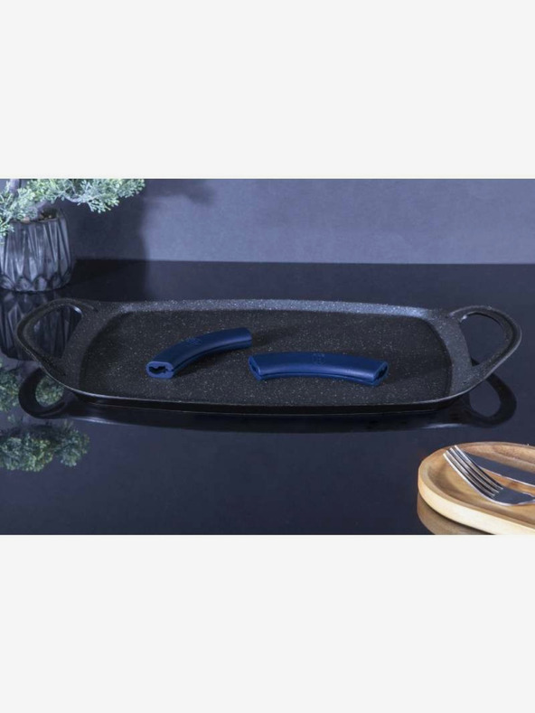 Berlingerhaus Grillplatte mit Marmoroberfläche 47 cm BERLINGERHAUS Metallic Line Aquamarine Edition