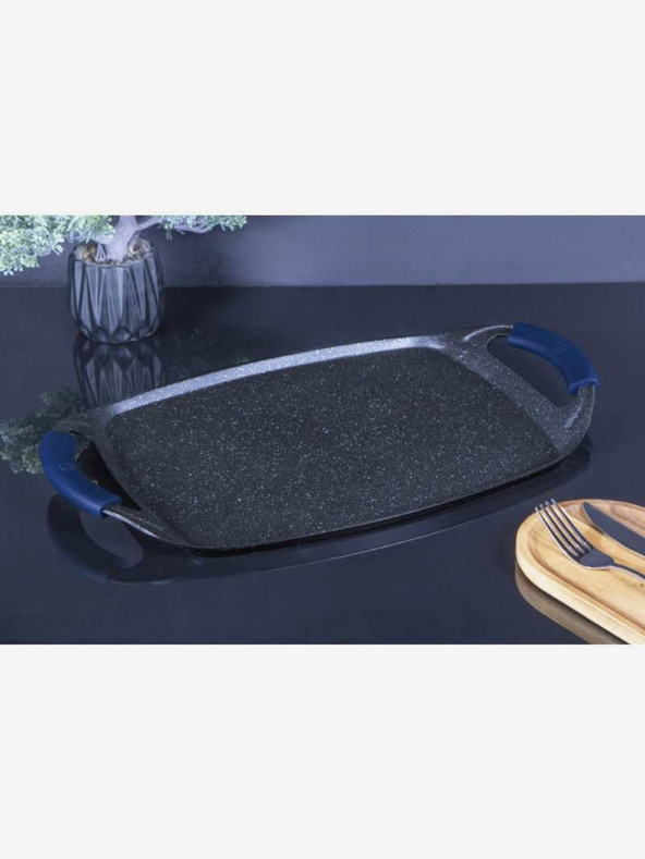 Berlingerhaus Grillplatte mit Marmoroberfläche 47 cm BERLINGERHAUS Metallic Line Aquamarine Edition