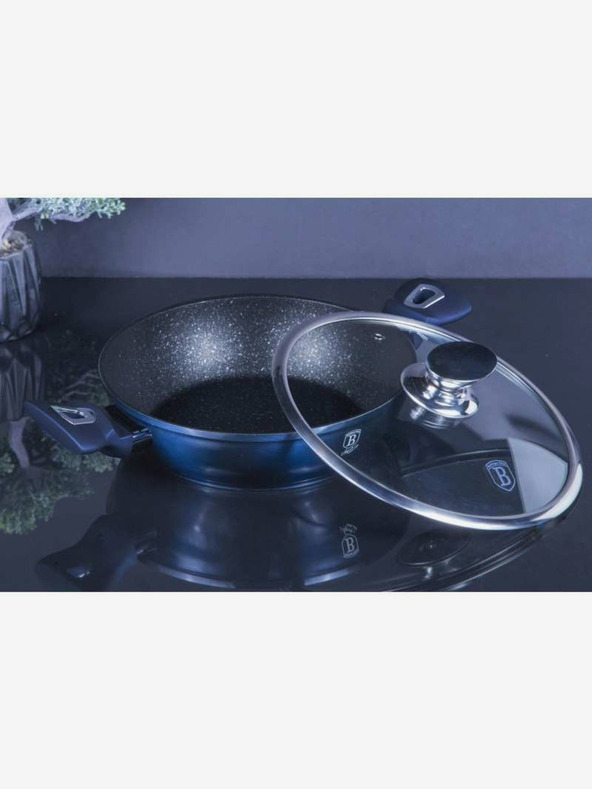 Berlingerhaus Runde Auflaufform mit Marmoroberfläche und Deckel 24 cm BERLINGERHAUS Metallic Line Aquamarine Edition