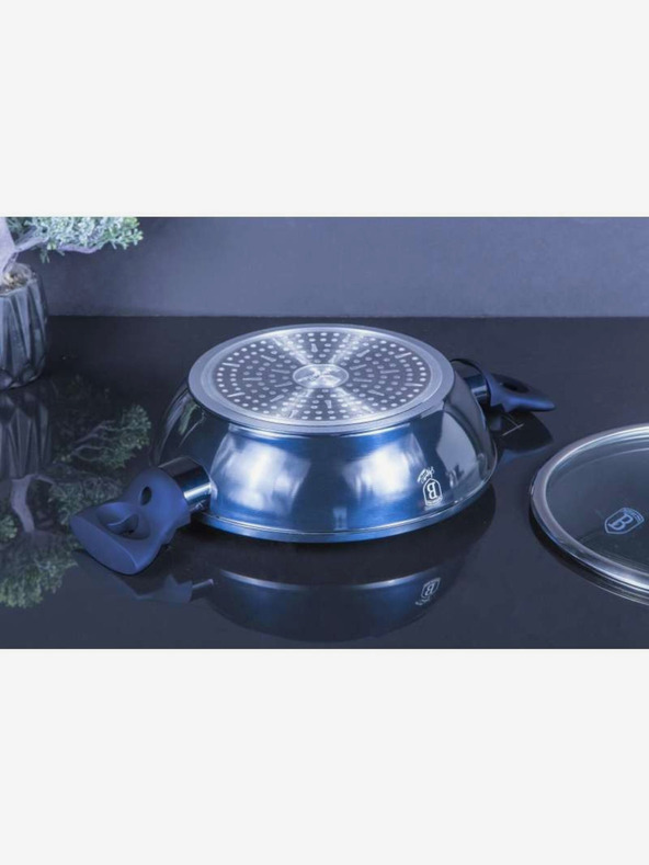 Berlingerhaus Runde Auflaufform mit Marmoroberfläche und Deckel 24 cm BERLINGERHAUS Metallic Line Aquamarine Edition