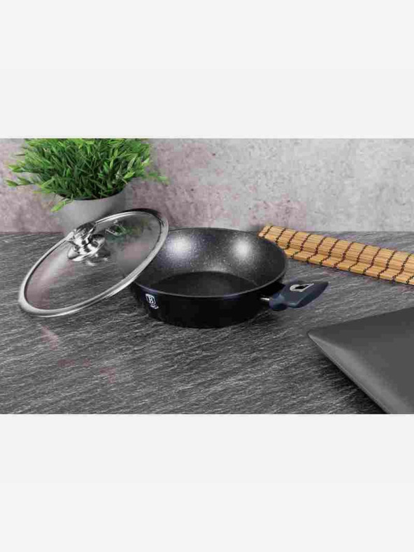 Berlingerhaus Runde Auflaufform mit Marmoroberfläche und Deckel 24 cm BERLINGERHAUS Metallic Line Aquamarine Edition