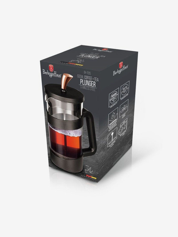 Berlingerhaus Tee- und Kaffeekanne French Press 600 ml Black Rose Collection BERLINGERHAUS