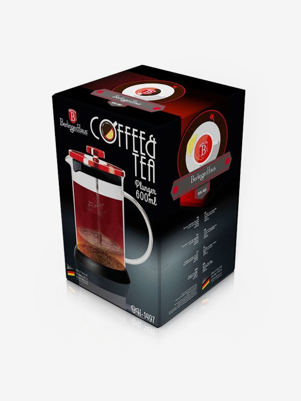 Berlingerhaus Tee- und Kaffeekanne French Press 600 ml Burgundy Metallic Line BERLINGERHAUS