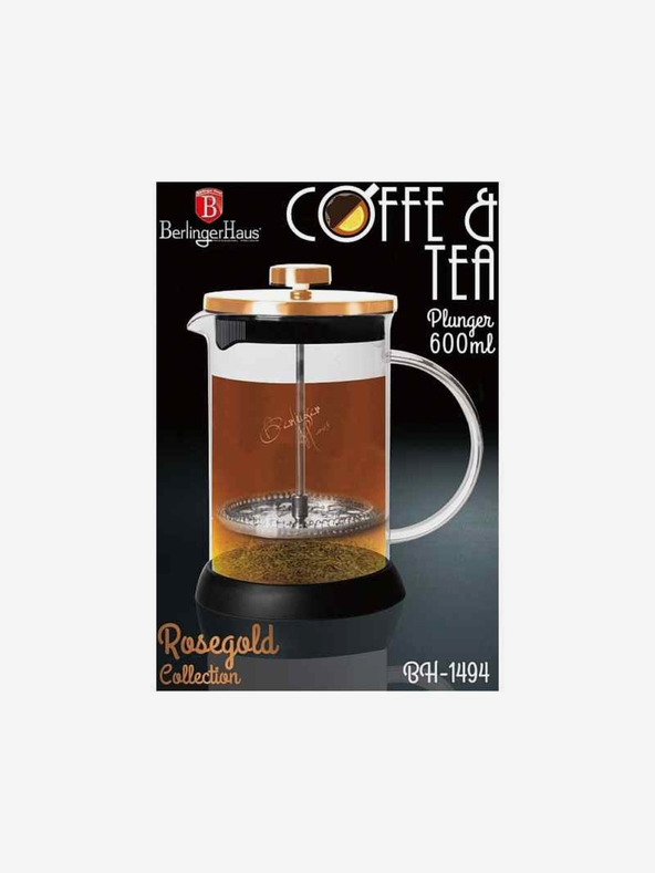 Berlingerhaus Tee- und Kaffeekanne French Press 600 ml Kollektion Rosegold BERLINGERHAUS