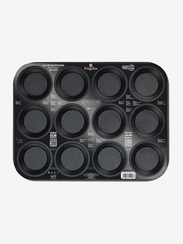 Berlingerhaus BERLINGERHAUS Aquamarine Metallic Line Muffinform mit Titanium-Oberfläche (12 Stück)