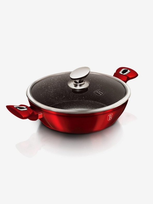 Berlingerhaus Runde Auflaufform mit Marmoroberfläche und Deckel 32 cm BERLINGERHAUS Burgundy Metallic Line