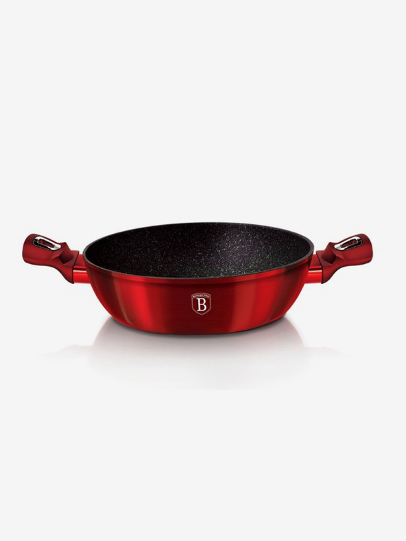 Berlingerhaus Runde Auflaufform mit Marmoroberfläche und Deckel 32 cm BERLINGERHAUS Burgundy Metallic Line