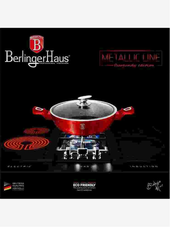 Berlingerhaus Runde Auflaufform mit Marmoroberfläche und Deckel 32 cm BERLINGERHAUS Burgundy Metallic Line