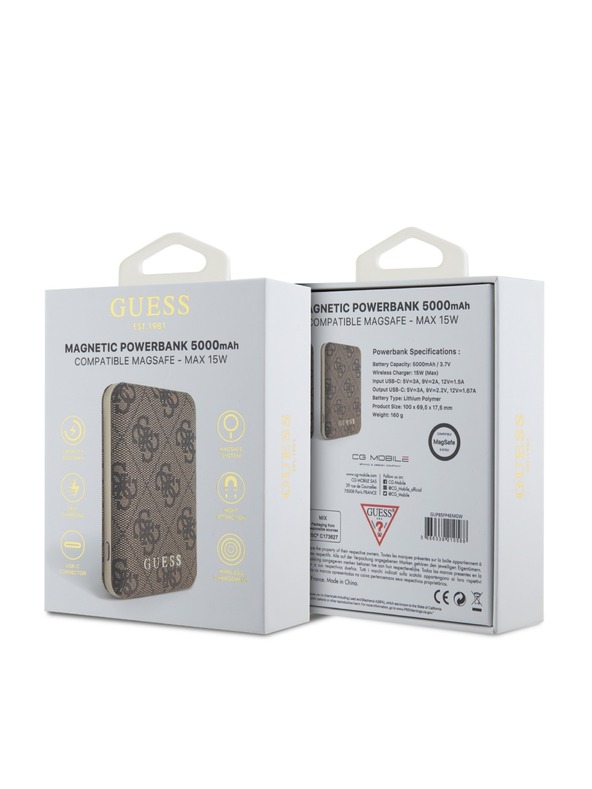 Guess Guess PU 4G MagSafe Powerbank 5000mAh Braun