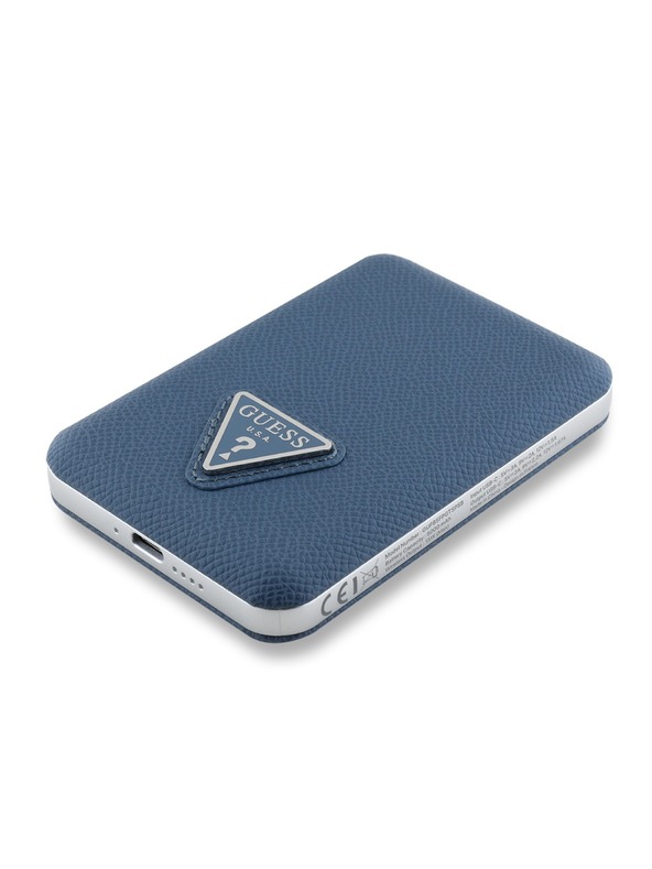 Guess Guess PU genarbtes Dreieckslogo MagSafe Powerbank 5000mAh Blau