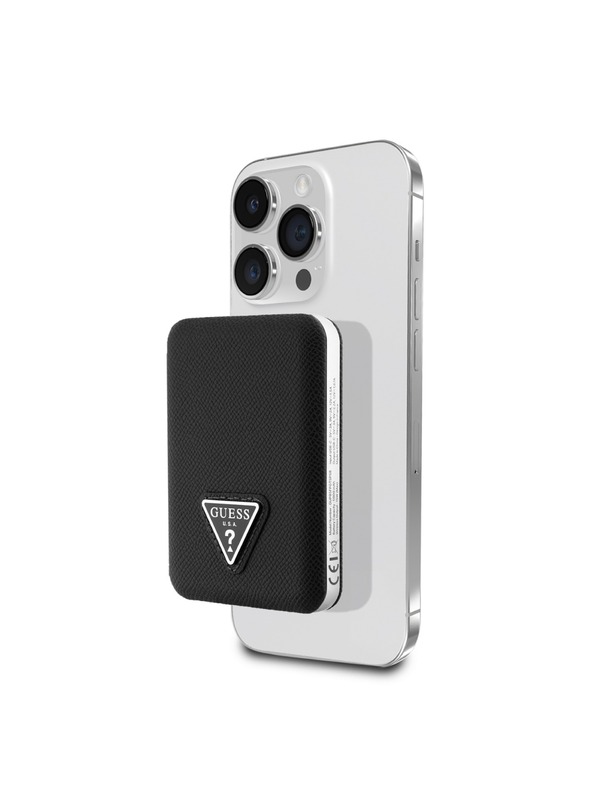 Guess Guess PU genarbtes Dreieckslogo MagSafe Powerbank 5000mAh Schwarz