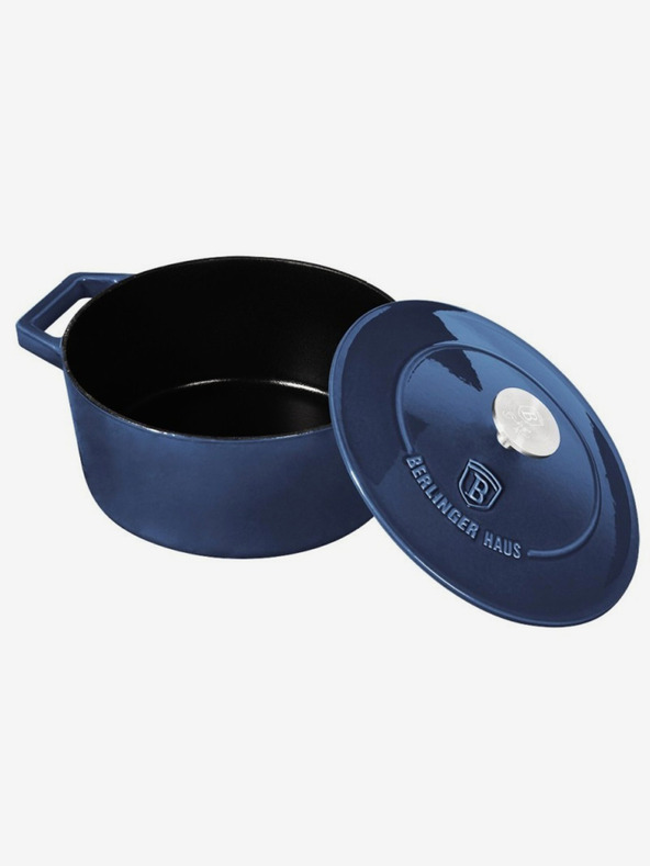 Berlingerhaus Gusseiserner Bräter mit Deckel BERLINGERHAUS Aquamarine Metallic Line (20 cm)