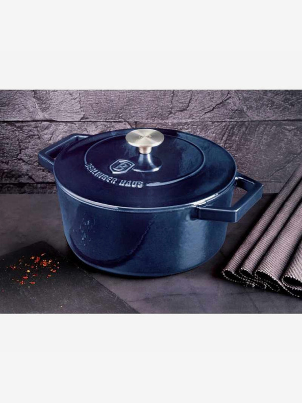 Berlingerhaus Gusseiserner Bräter mit Deckel BERLINGERHAUS Aquamarine Metallic Line (20 cm)