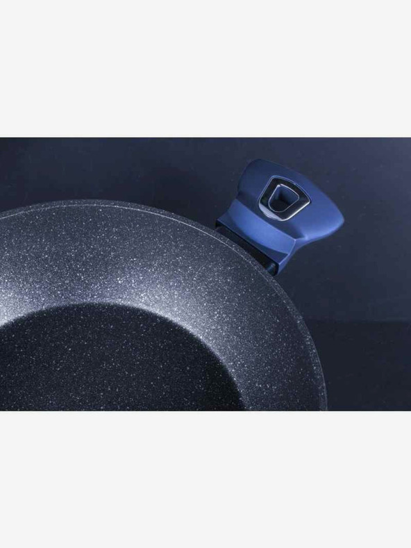 Berlingerhaus Runder Bräter mit Marmoroberfläche und Deckel 28 cm BERLINGERHAUS Metallic Line Aquamarine Edition